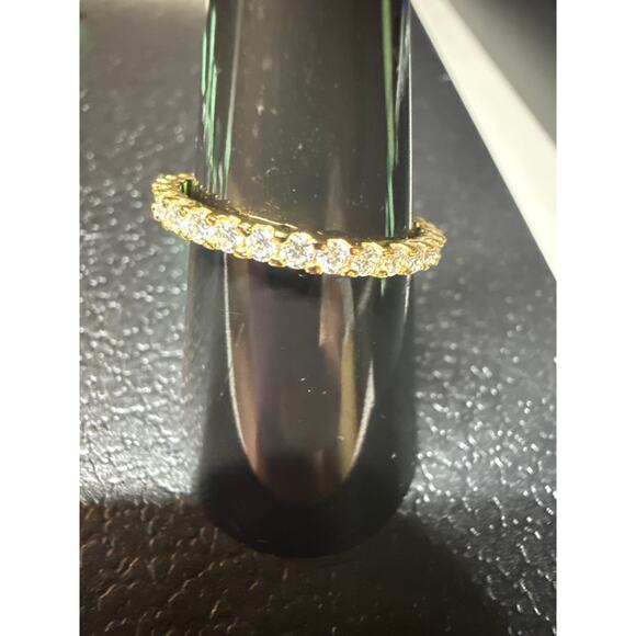 Gold over Sterling Silver Moissanite Eternity Band size 9 - Picture 2 of 2